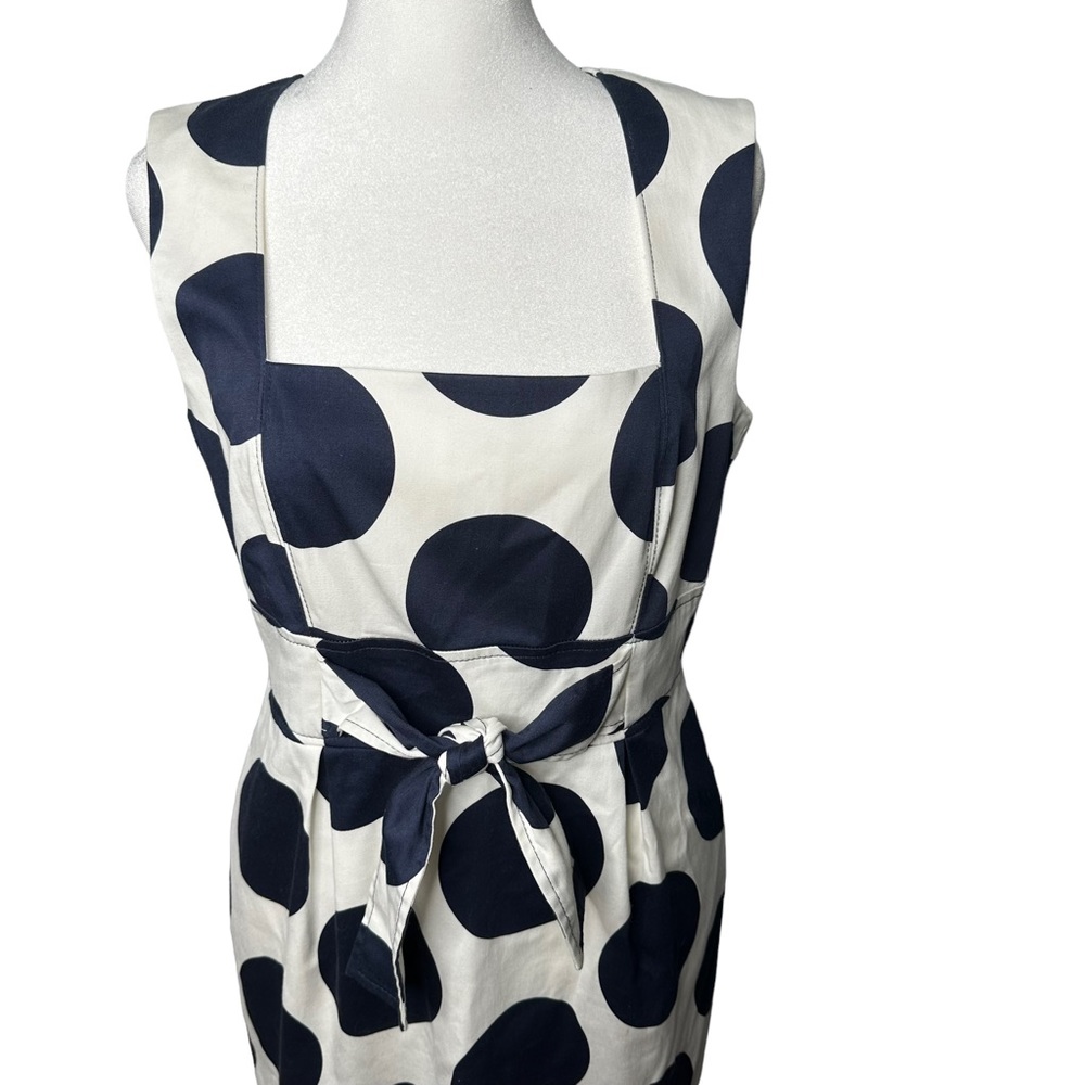 David Meister Polka Dot Tie Waist Pencil Dress - Picture 2 of 5